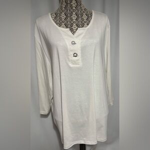 Women’s Karen Scott Plus Sz 3X Creamy White 100% Cotton Creamy White Excellent